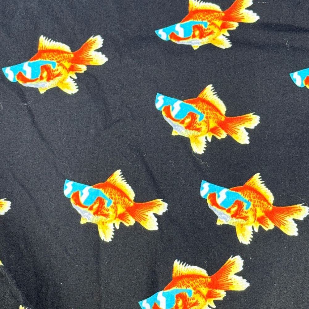 Neff Mens Button Down Goldfish Sunglasses Print Small Black Cotton Shirt - Picture 7 of 7